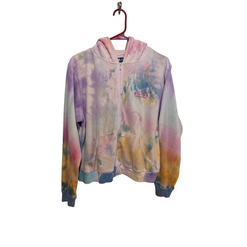 Y2K Tie dye zip up Big Dogs Hoodie size large